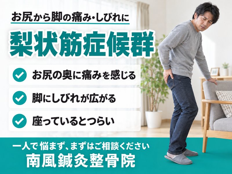 梨状筋症候群でお悩みの方へ｜宇部市の南風鍼灸整骨院