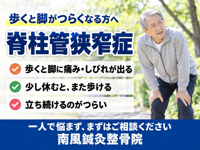 脊柱管狭窄症でお悩みの方へ｜宇部市の南風鍼灸整骨院